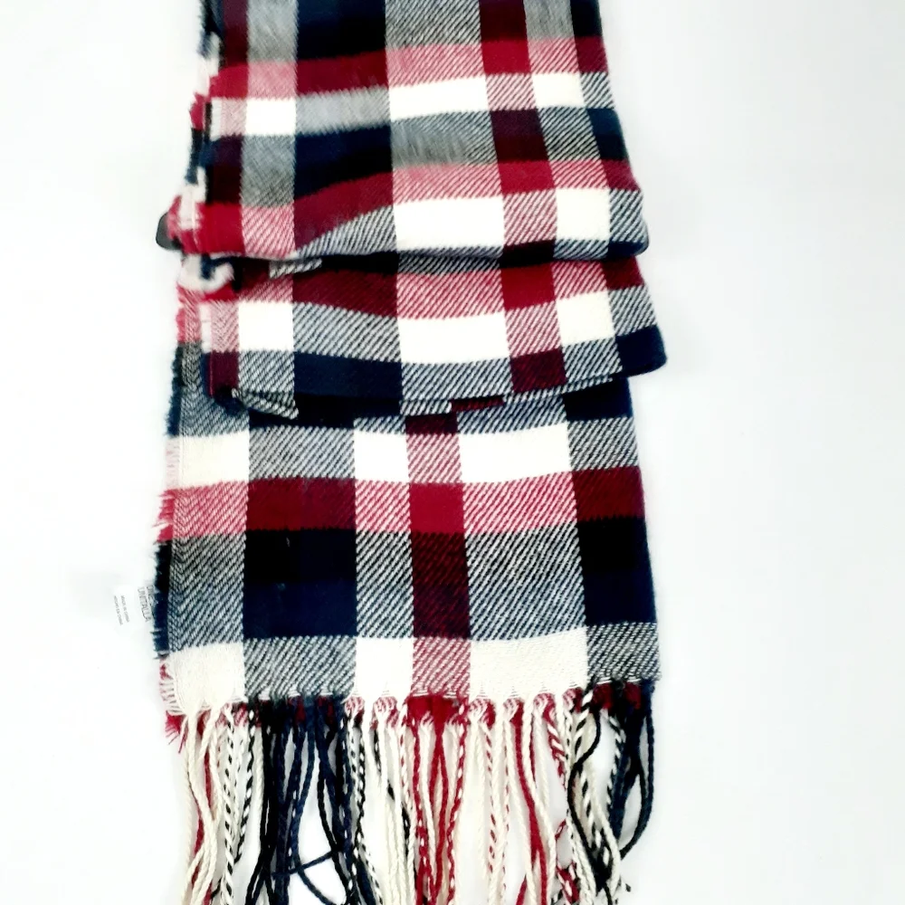 Lot of 2 Goodfellow and Co Men's PJ and Plaid Woven Multi-colored Scarf Sz Large